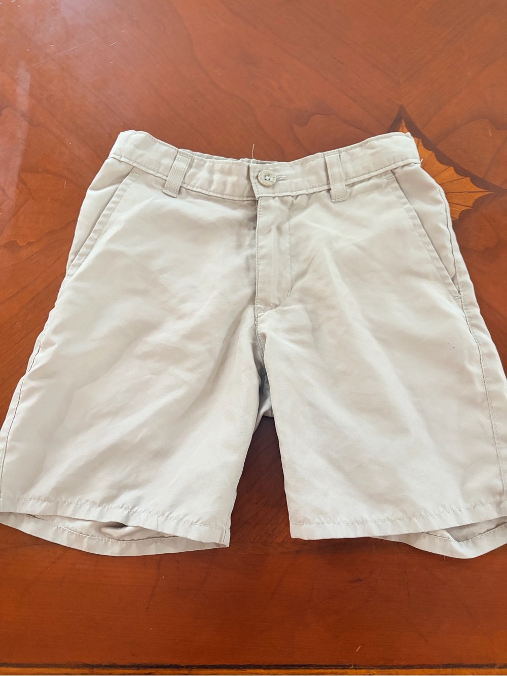 Nautica Light Khaki Flat-Front Cotton Shorts